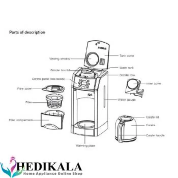 قهوه ساز اسیاب دار 1000 وات فکر مدل CAFE PASSION