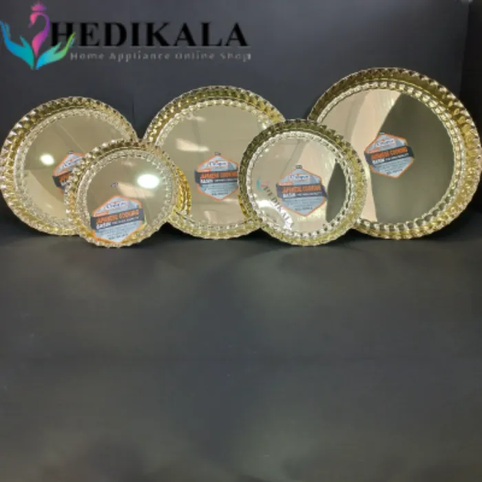 سینی پذیرایی استیل طلایی برند یونیک