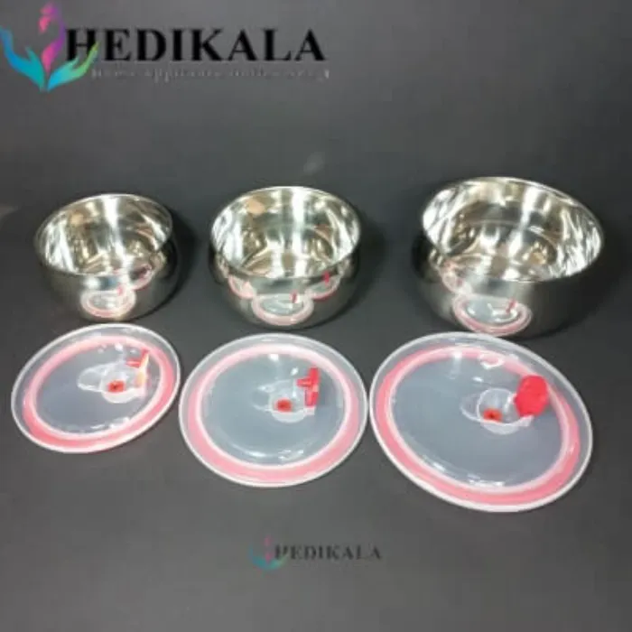 ظروف استیل نگهدارنده غذا سه تکه برند FRESH BOX