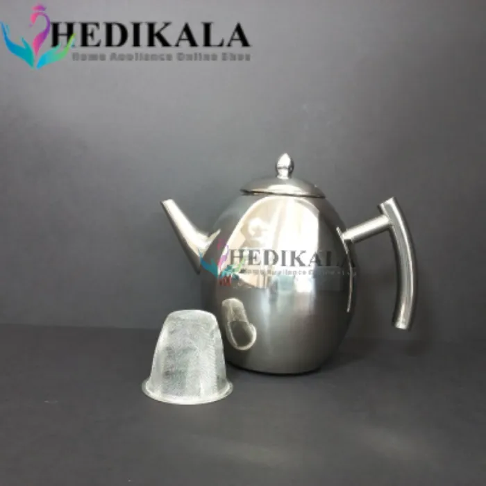 قوری مدل تخم مرغی استیل 1 لیتر برند یونیک