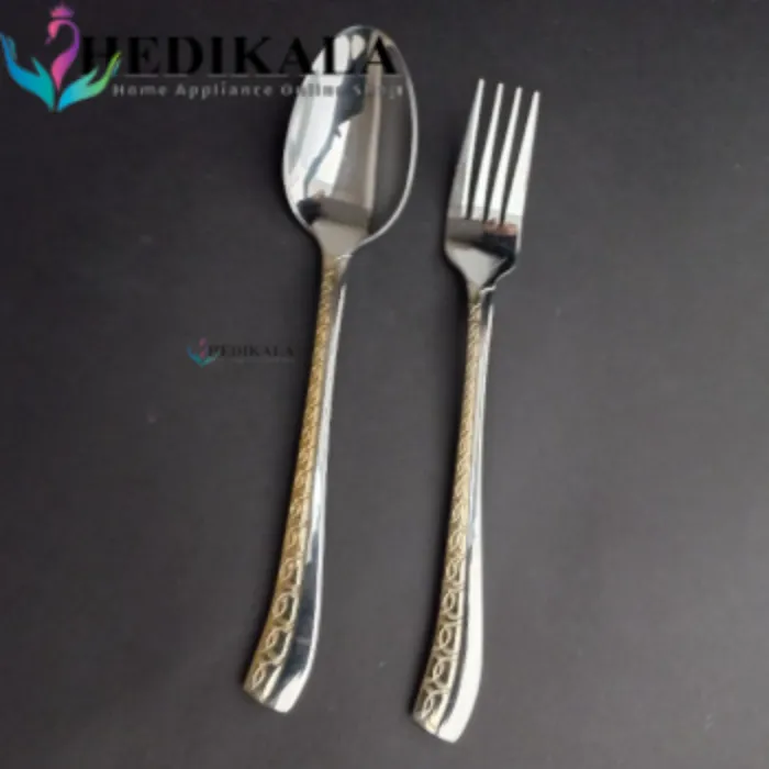 سرویس قاشق چنگال برند دسینی 24 نفره 132 پارچه مدل ورساج طلایی