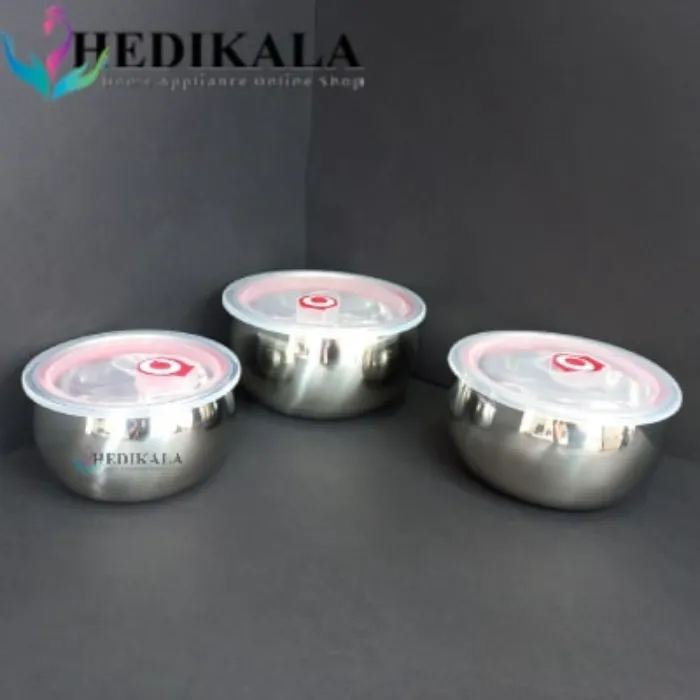 ظروف استیل نگهدارنده غذا سه تکه برند FRESH BOX