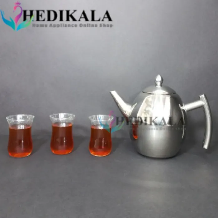 قوری مدل تخم مرغی استیل 1و نیم لیتر برند یونیک