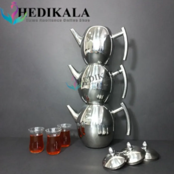 قوری مدل تخم مرغی استیل 1و نیم لیتر برند یونیک