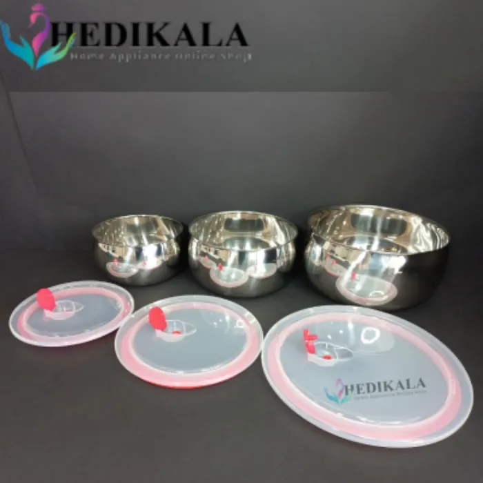 ظروف استیل نگهدارنده غذا سه تکه برند FRESH BOX