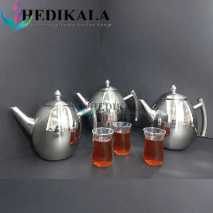 قوری مدل تخم مرغی استیل 1و نیم لیتر برند یونیک