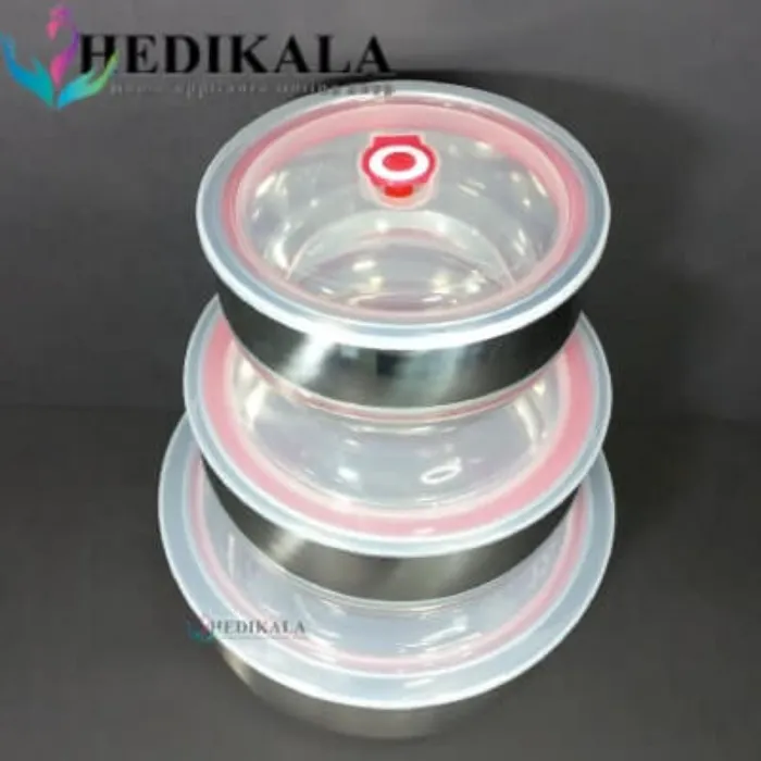 ظروف استیل نگهدارنده غذا سه تکه برند FRESH BOX