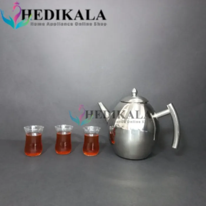 قوری مدل تخم مرغی استیل 2 لیتر برند یونیک