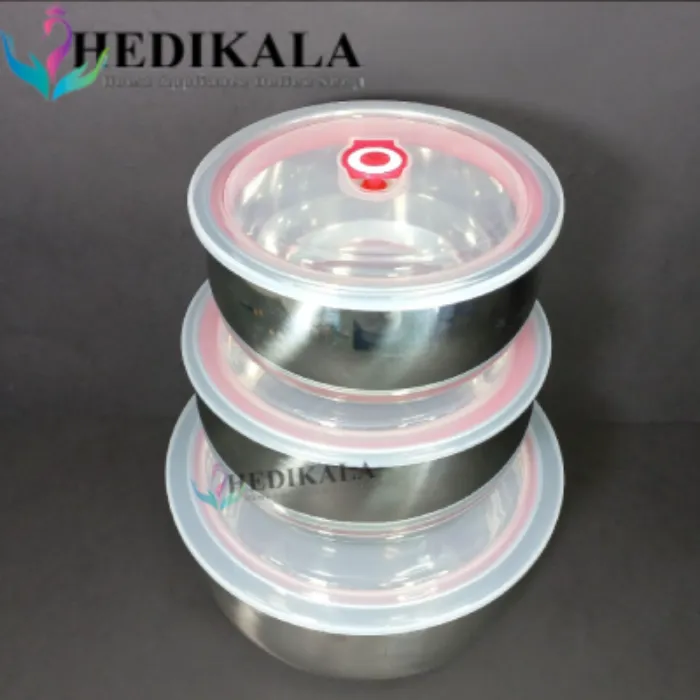 ظروف استیل نگهدارنده غذا سه تکه برند FRESH BOX