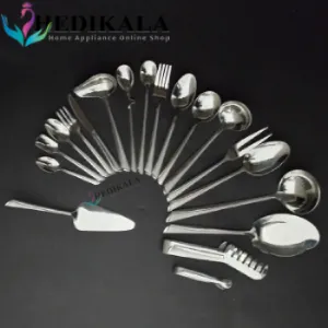 سرویس قاشق چنگال برند یونیک 24 نفره 144 پارچه مدل ناخنی
