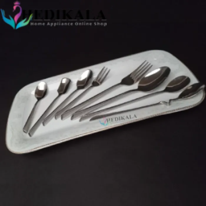 سرویس قاشق چنگال برند یونیک 24 نفره 144 پارچه مدل ناخنی