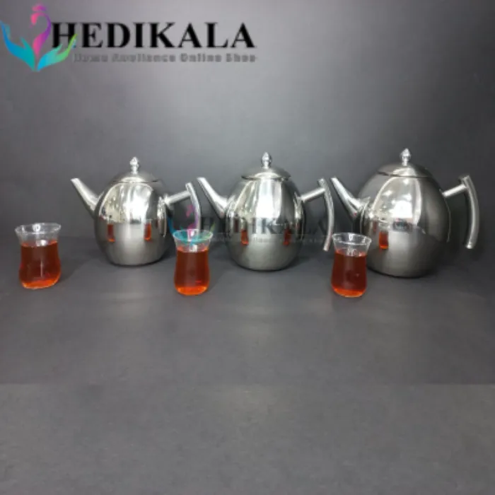 قوری مدل تخم مرغی استیل 1 لیتر برند یونیک